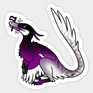 VelACEraptor Prideosaur - Pride Month Asexual Flag Dinosaur Sticker